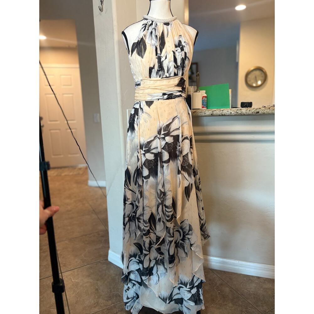 Calvin Klein Women's Halter Neck Gown with Draped Front & Beading 2 MSRP$259 - Picture 3 of 9